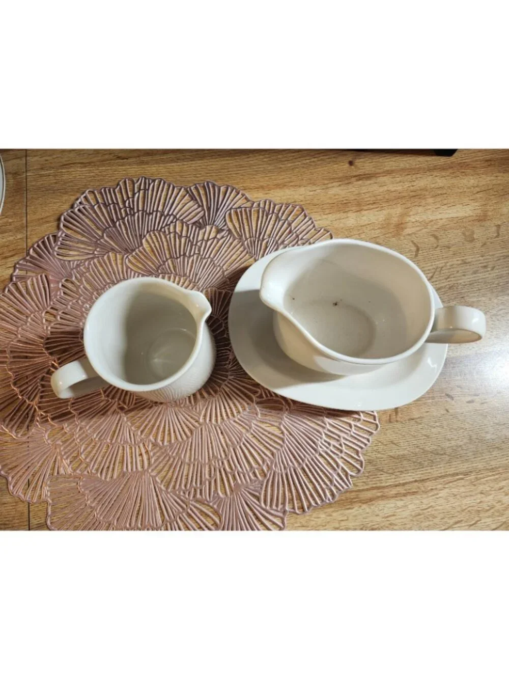 Corning Ware Creamer, Gravy Boat & Underplate Cream USA Corningware